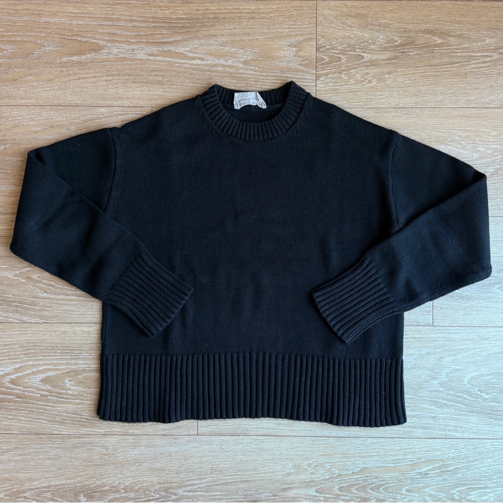 Everlane Black Boxy Cotton Sweater